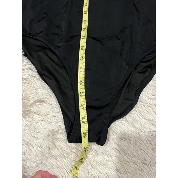 Victoria's Secret | Black One Piece Swimsuit Cheekie Size L | Net W Neon Accent - Picture 2 of 9